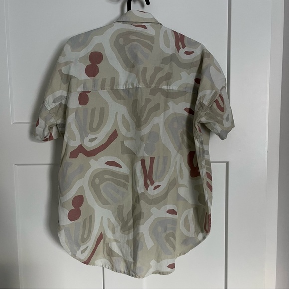 Tradlands Linen Tencel Short Sleeve Box Top, Berenice Print, size small - Picture 4 of 11